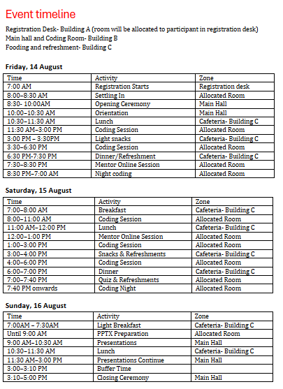 Event Schedule